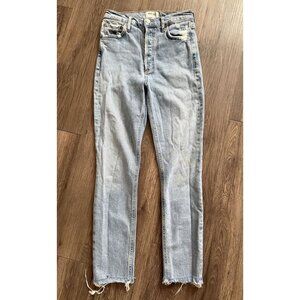 AGOLDE Women's Blue High Rise Distressed Nico Denim Distressed Jeans‎ Size 24